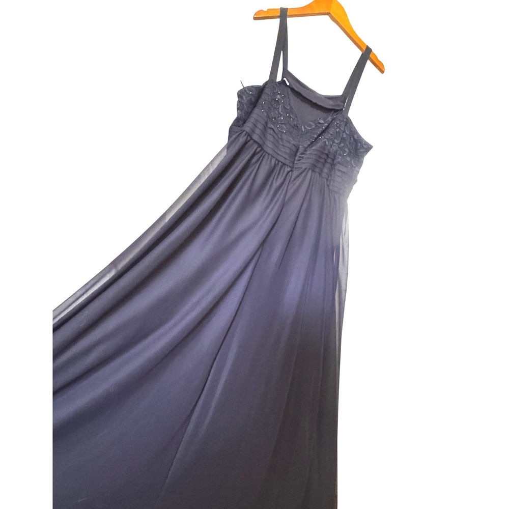 R&M Richards Navy Lace Sequin Empire Waist Formal Maxi Dress 18 Wedding